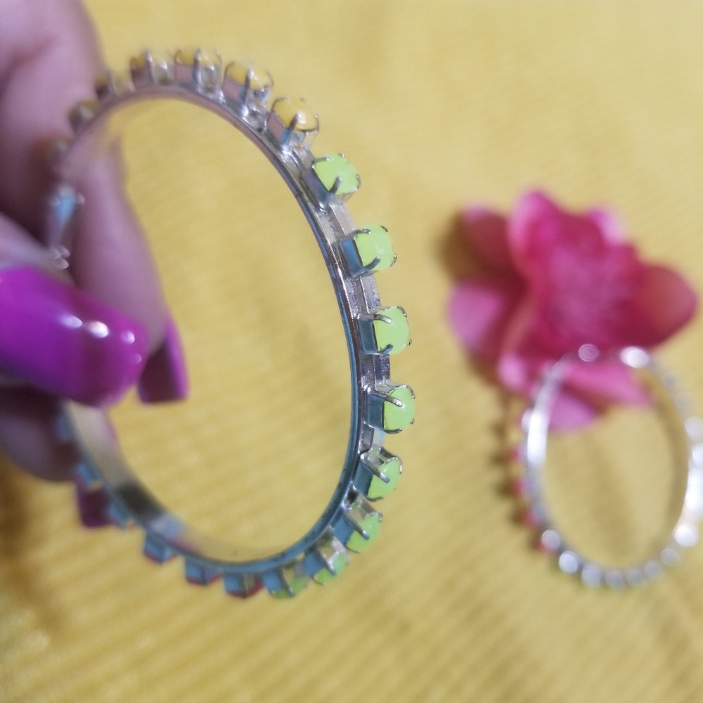 SFL Multi Color Silver Hoops - Picture 4 of 7